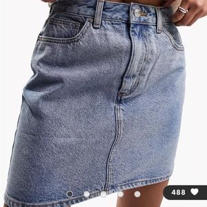 High waist denim mini skirt - size 10